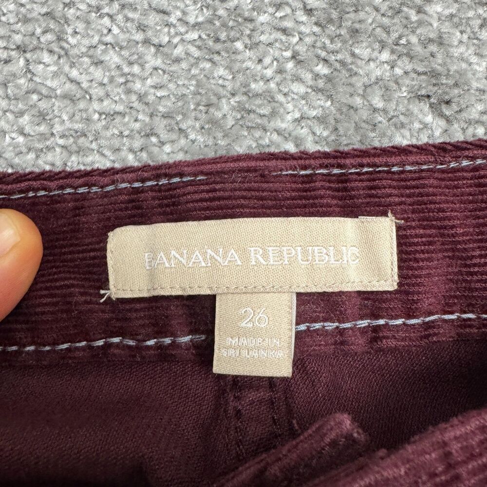 Banana Republic WE Skinny Cord Stretch Corduroy Pants Womens 26 Burgundy Casual - Picture 6 of 15